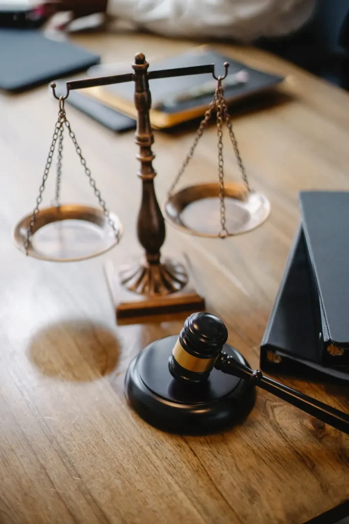 Legal scales and a gavel.